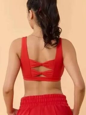 Blogilates Red Bow Back Sports Bra